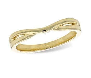 Enhancer Wedding Band - 14k yellow gold, contoured to fit with an engagement ring.